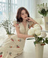 Summer Floral Embroidered Tops and Skirts Sets